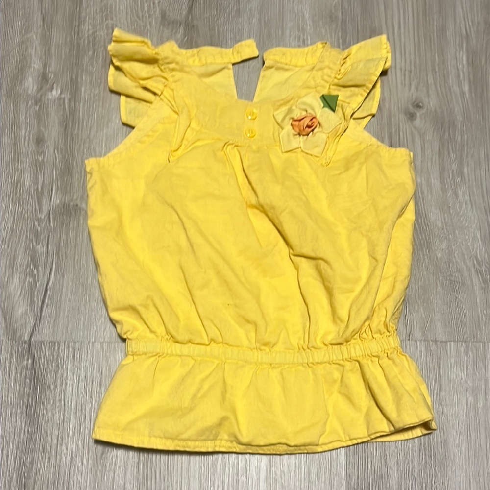 Yellow Kids Ruffle Top